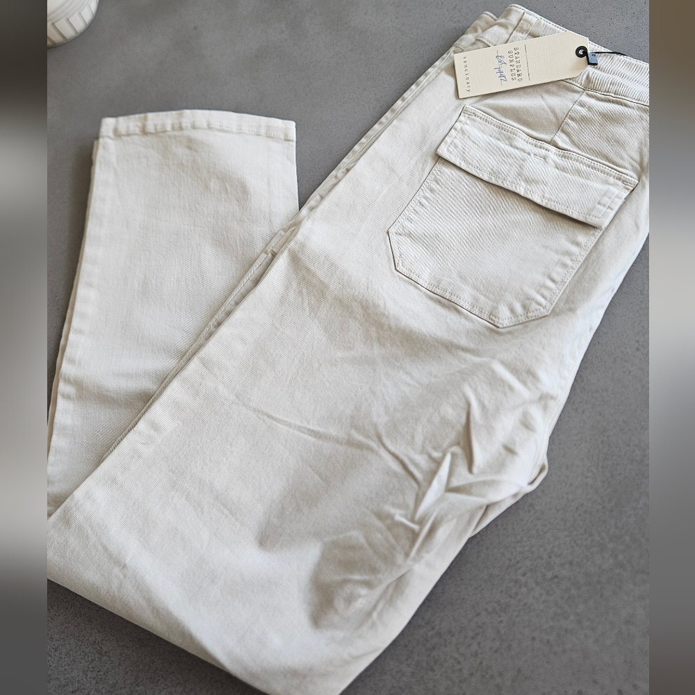 NWT Sanctuary Cream Straight Leg Pants Sz 28